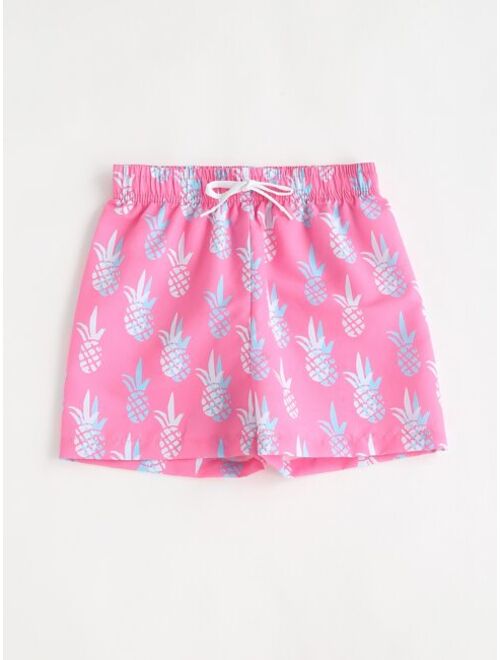 Shein Toddler Boys Pineapple Print Swim Shorts