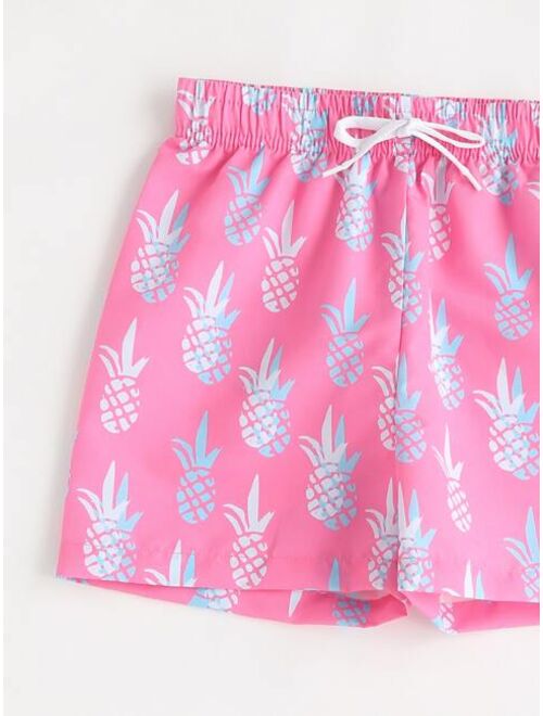 Shein Toddler Boys Pineapple Print Swim Shorts