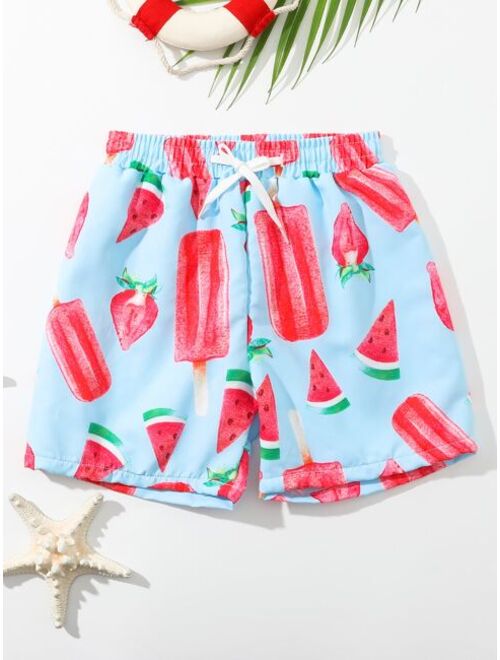 Shein Toddler Boys Watermelon Print Swim Shorts