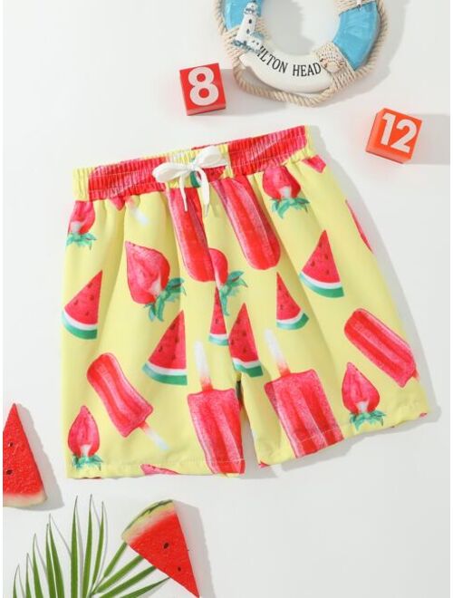 Shein Toddler Boys Watermelon Print Swim Shorts