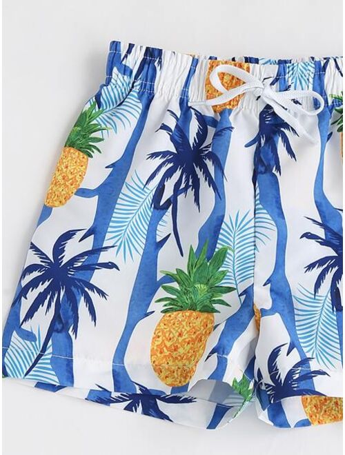 Shein Toddler Boys Pineapple Print Swim Shorts