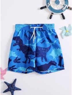 Toddler Boys Dinosaur Print Swim Shorts