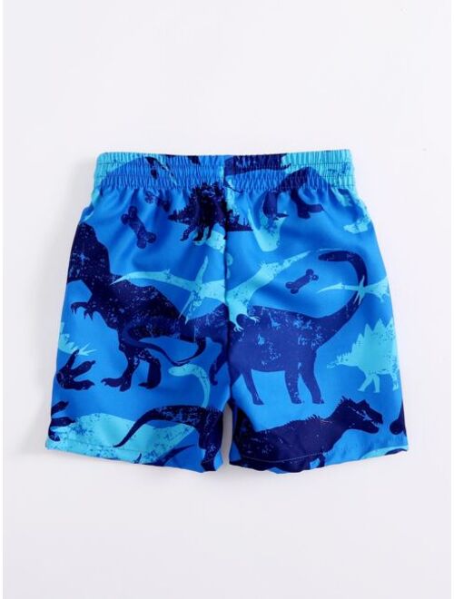 Shein Toddler Boys Dinosaur Print Swim Shorts