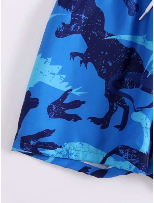 Shein Toddler Boys Dinosaur Print Swim Shorts