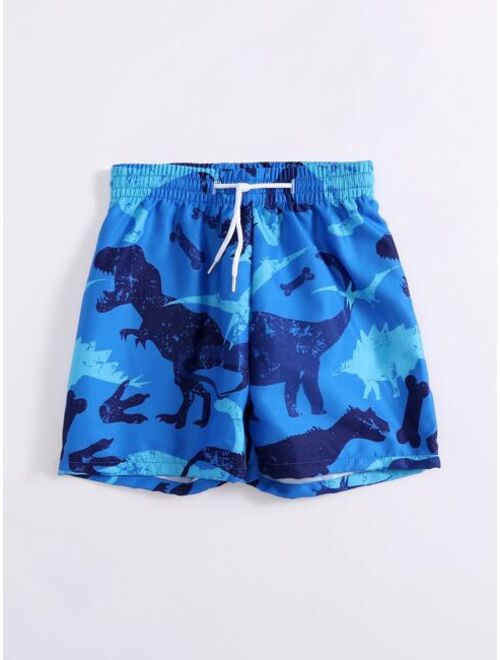 Shein Toddler Boys Dinosaur Print Swim Shorts