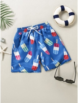 Toddler Boys Random Print Swim Shorts