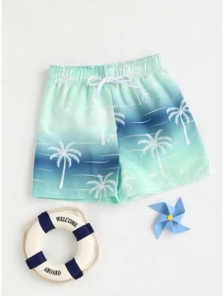 Toddler Boys Palm Tree Print Swim Shorts