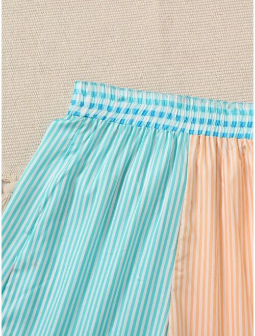 Shein Boys Striped Two Tone Swim Shorts