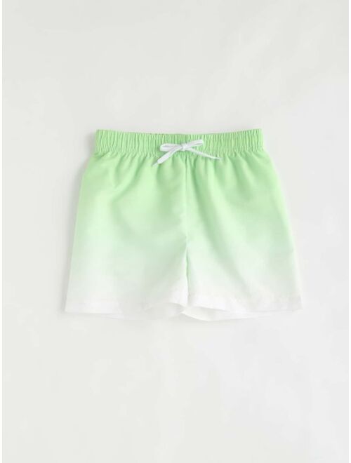 Shein Boys Ombre Tie Front Swim Shorts