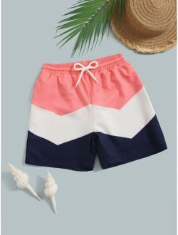 Boys Color Block Swim Shorts