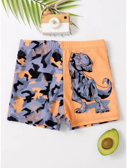 Boys Dinosaur Print Swim Shorts