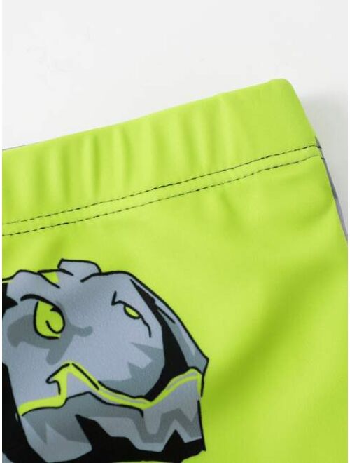 Shein Boys Dinosaur Print Swim Shorts