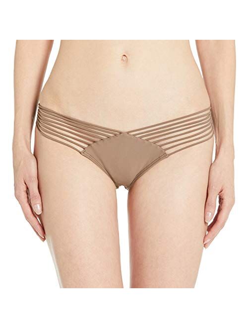 Luli Fama Women's Cosita Buena Strappy Brazilian Ruched Back Bikini Bottom