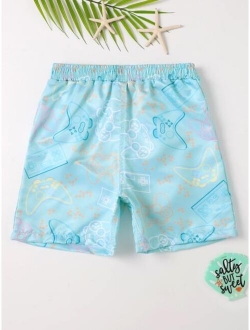 Boys Cartoon Graphic Swim Shorts