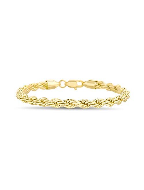Nautica Mens Bracelet Gold Tone Classic Twist French Rope Chain Bracelet Anklet for Women