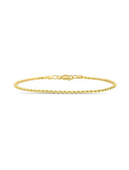 Nautica Mens Bracelet Gold Tone Classic Twist French Rope Chain Bracelet Anklet for Women