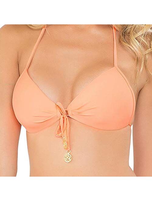 Luli Fama Women's Cosita Buena Molded Push-Up Bandeau Halter Bikini Top