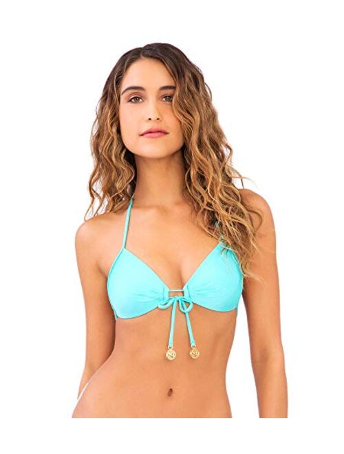 Luli Fama Women's Cosita Buena Molded Push-Up Bandeau Halter Bikini Top