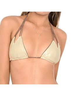 Women's Cosita Buena Reversible Zig-Zag Knotted Triangle Bikini Top