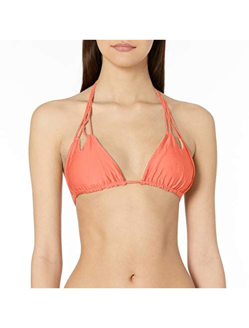 Luli Fama Women's Cosita Buena Reversible Zig-Zag Knotted Triangle Bikini Top