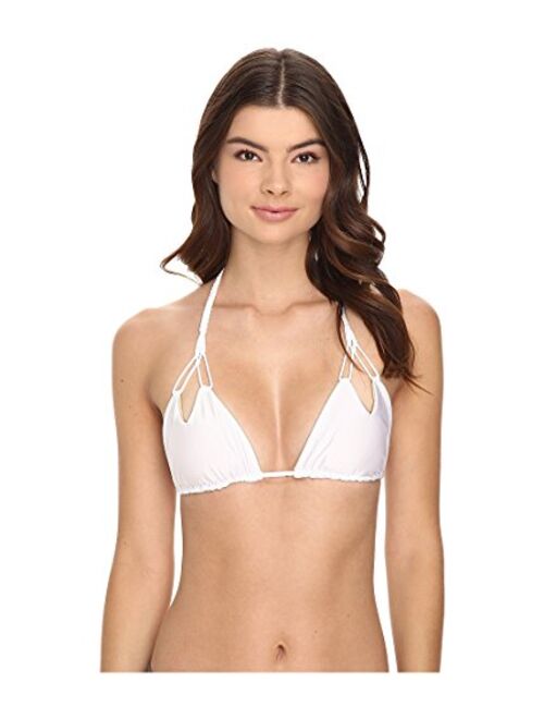 Luli Fama Women's Cosita Buena Reversible Zig-Zag Knotted Triangle Bikini Top