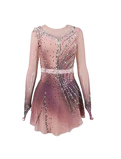 Liuhuo Handmade Ice Figure Skating Dress Women Girls Skate Competition Custumes Performance