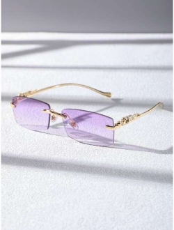 Men Square Rimless Fashion Glasses