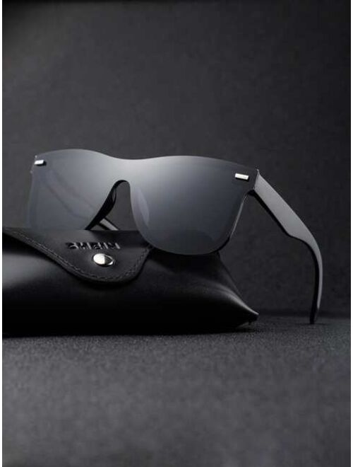 Buy Shein Men Flat Top Shield Fashion Glasses online | Topofstyle