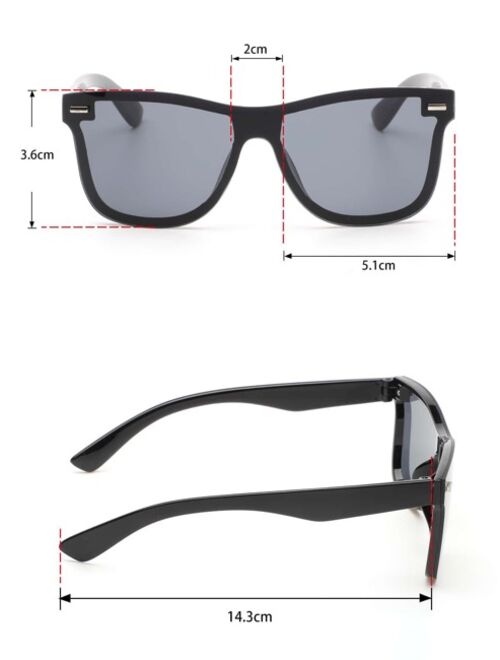 Shein Men Flat Top Shield Fashion Glasses