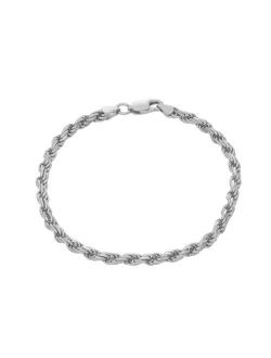 Giorgio di Vicenza Sterling Silver Men's Italian Rope Chain Bracelet