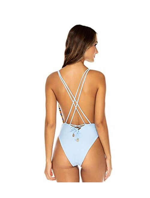 Luli Fama Plaza Espana Reversible DEEP V ONE Piece Bodysuit