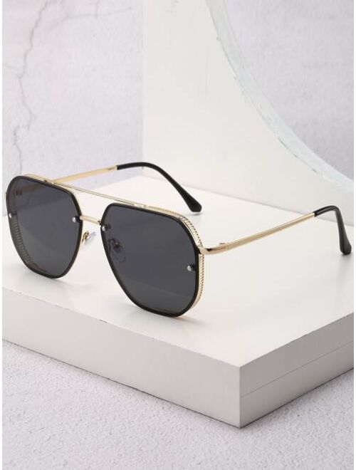 Shein Men Top Bar Ombre Lens Fashion Glasses