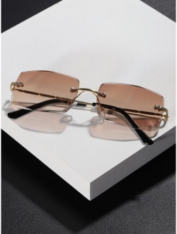 Men Square Frame Tinted Lens Fashion Glasses