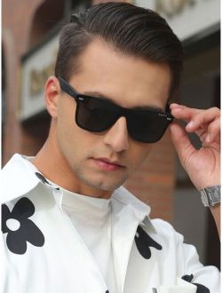 Men Letter Graphic Fashion Glasses