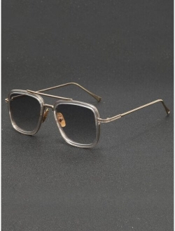 Men Top Bar Tinted Lens Fashion Glasses