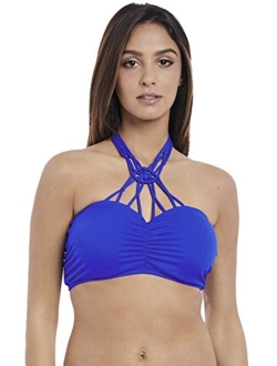 Women's Standard Macrame Molded Bandeau Underwire Bikini Top