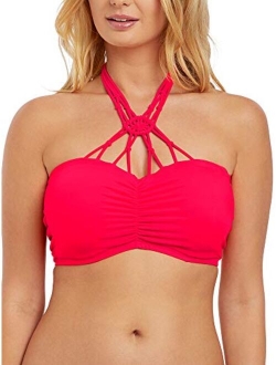 Women's Standard Macrame Molded Bandeau Underwire Bikini Top