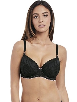 Women's Daisy Lace Underwire Padded Half Cup Bra