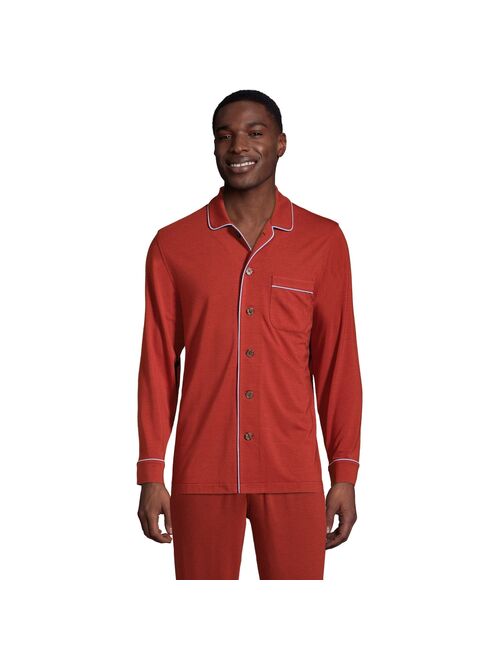 Men's Lands' End Brushed Back Knit Pajama Sleep Shirt