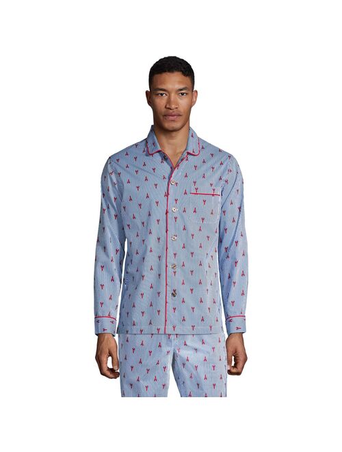 Men's Lands' End Broadcloth Pajama Sleep Shirt