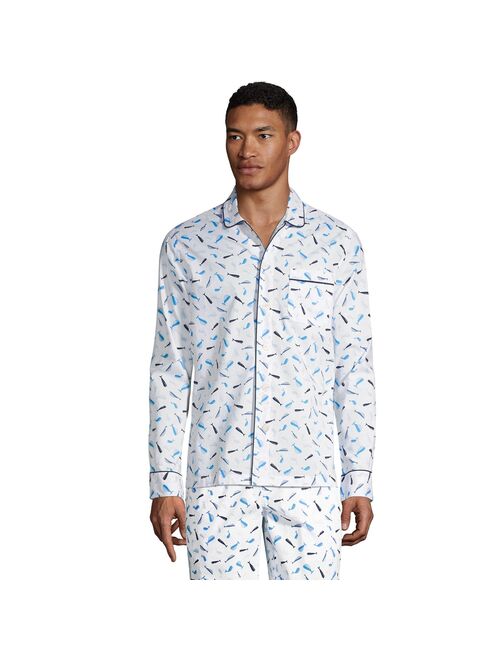 Men's Lands' End Broadcloth Pajama Sleep Shirt