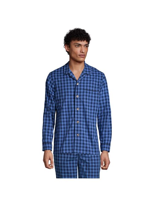 Men's Lands' End Broadcloth Pajama Sleep Shirt