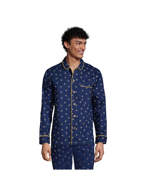 Men's Lands' End Broadcloth Pajama Sleep Shirt