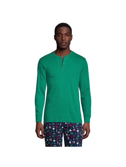 Men's Lands' End Ribbed Pajama Sleep Henley