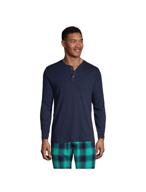 Big & Tall Lands' End Knit Ribbed Pajama Henley