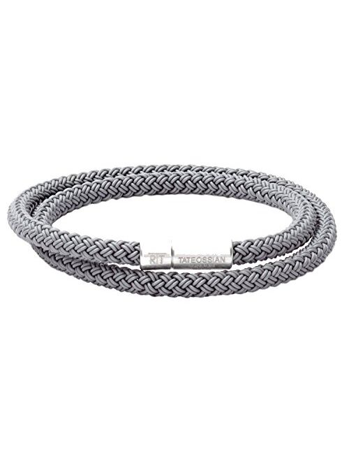 Tateossian RT Rubber, Double Wrap Braided Cable Bracelet with Anodised Aluminum Clasp