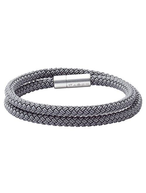 Tateossian RT Rubber, Double Wrap Braided Cable Bracelet with Anodised Aluminum Clasp