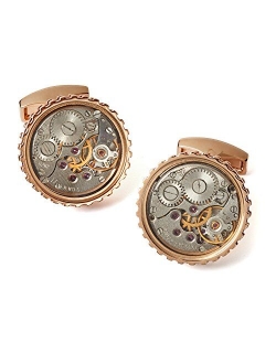 Mechanical Skeleton Gear Round-RT Cufflinks