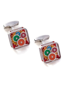 Men's Square Functional Gear Cufflinks, Unique Designer Cuff links