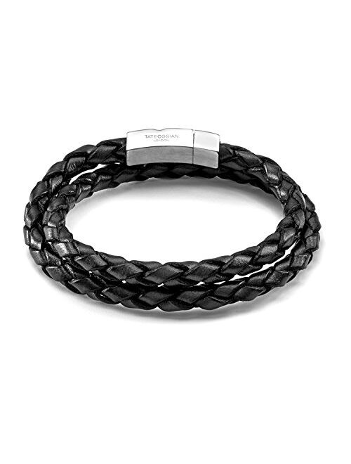 Tateossian Men's Leather Double Wrap Scoubidou Bracelet